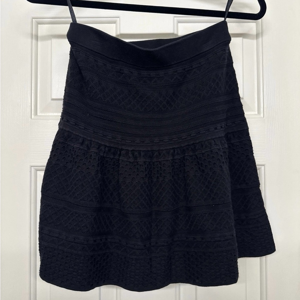 BCBC MAXAZRIA Elegant Black Textured Skirt
